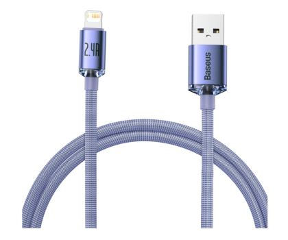 Kabel BASEUS USB-Lightning Crystal 2.4A 2m (fioletowy) CAJY000105